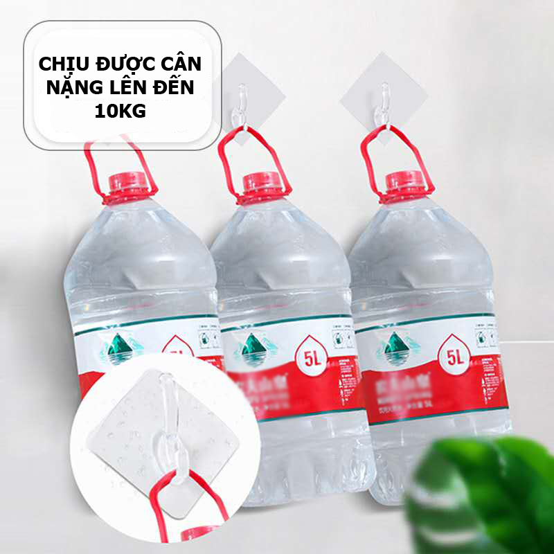 COMBO 10 Móc treo quần áo dán tường trong suốt chịu lực chống thấm nước MDT00004