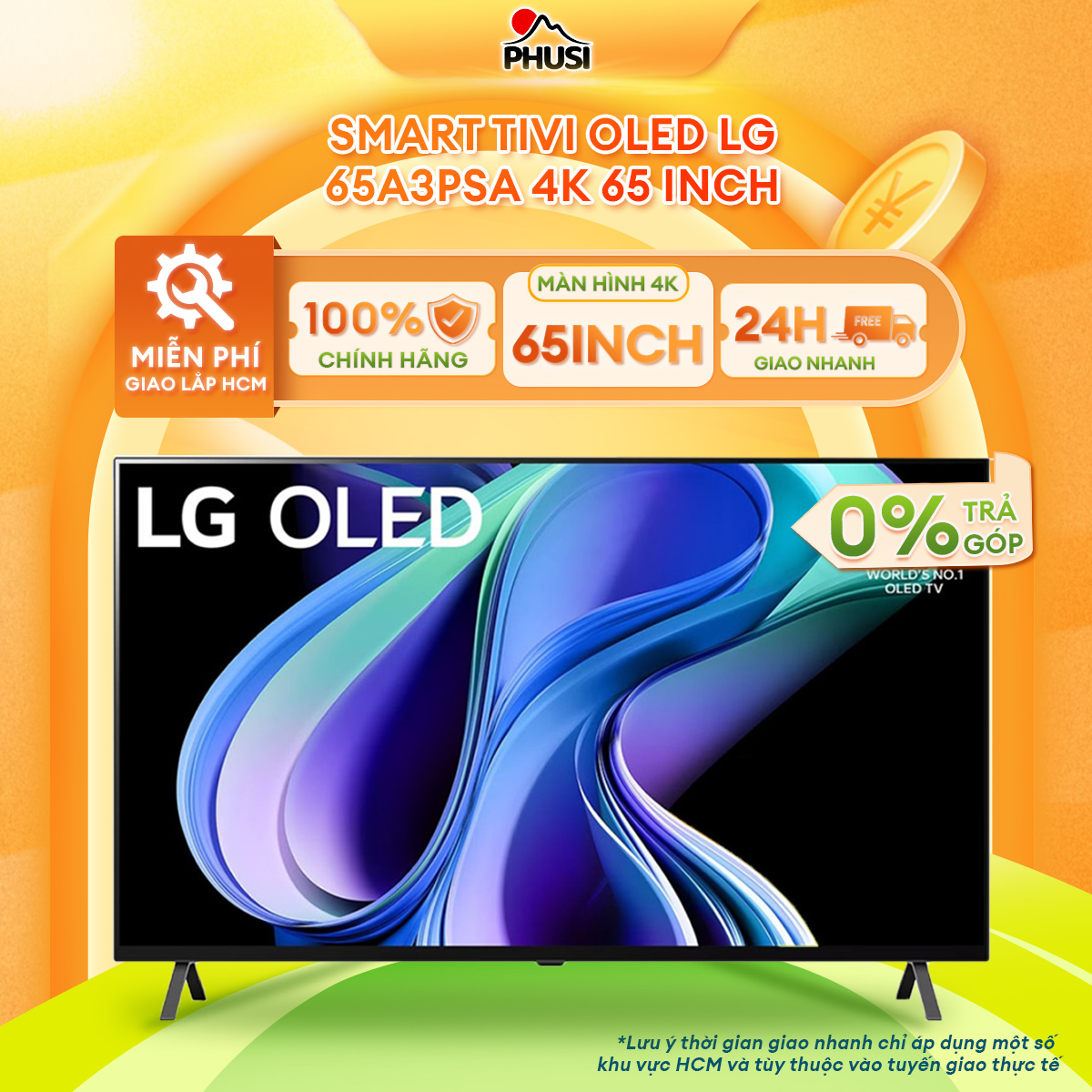 Smart Tivi Oled LG 65A3PSA 4K 65 Inch - HÀNG CHÍNH HÃNG - CHỈ GIAO HCM