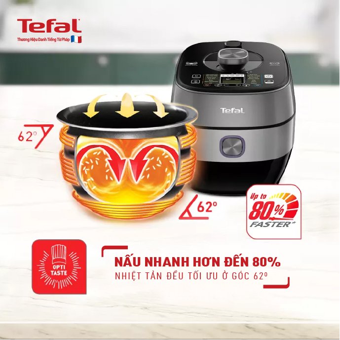 Nồi áp suất điện đa năng 5L cao tần Tefal CY638868 - Hàng chính hãng