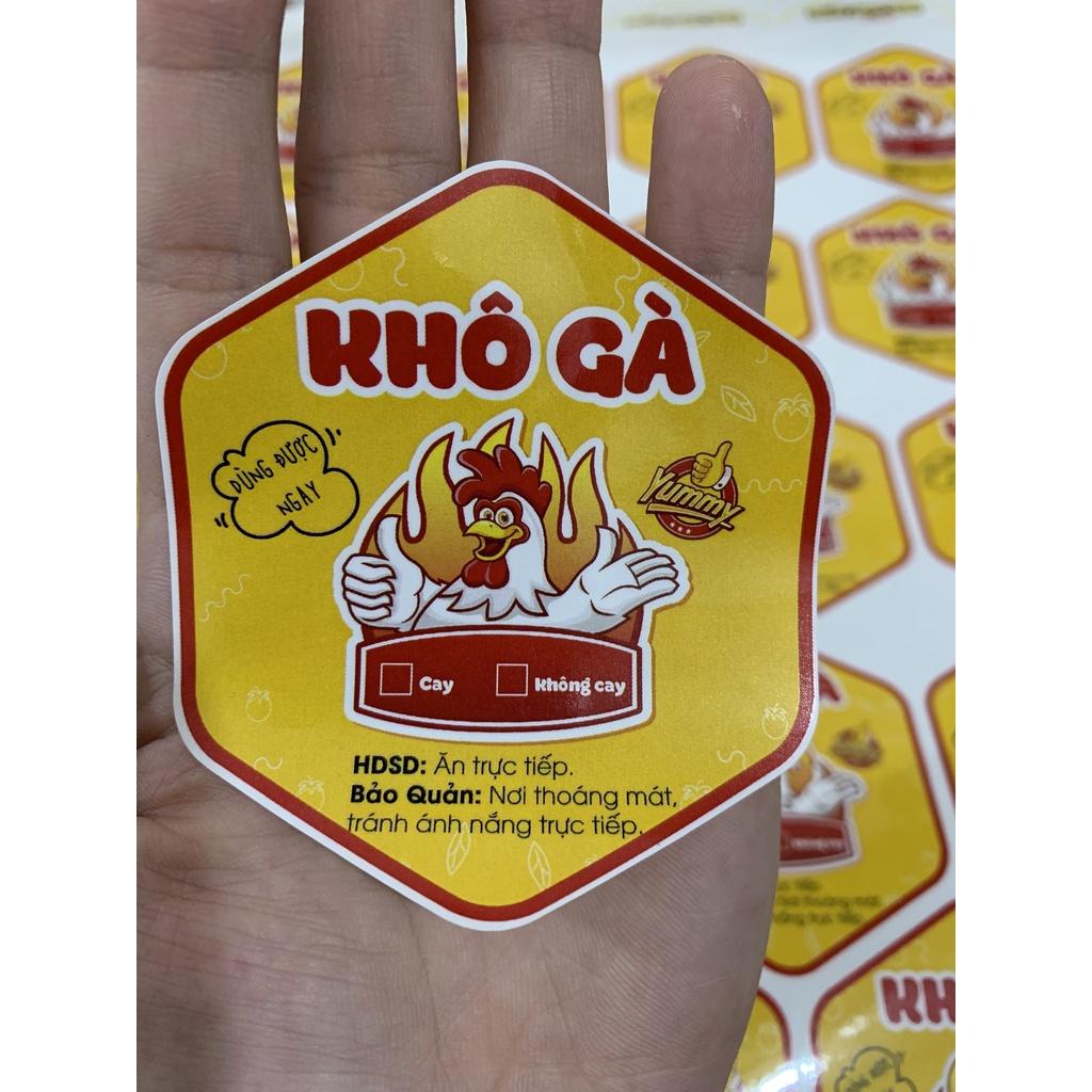 Tem lục giác các loại mứt tết 7*8cm