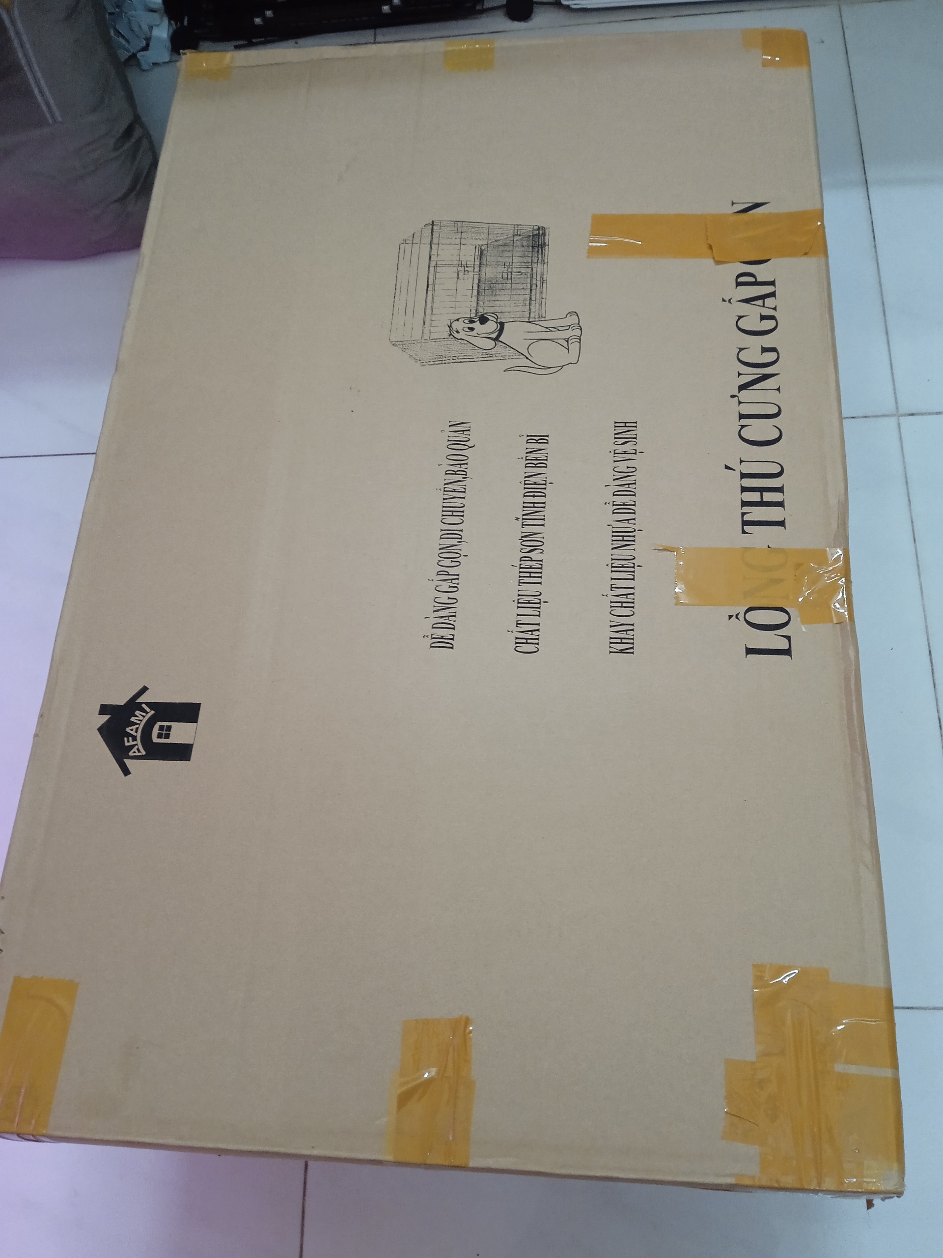 CHUỒNG CHÓ SIZE LỚN NAN SIÊU DÀY 90X60X65CM GẤP GỌN TIỆN LỢI DÀNH CHO PET LỚN