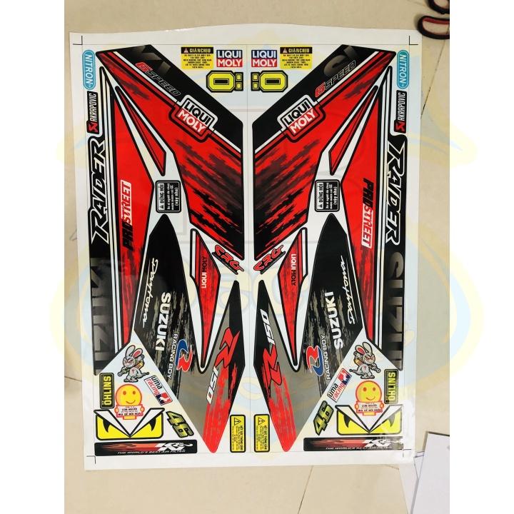 Tem rời xe raider fi đỏ đen