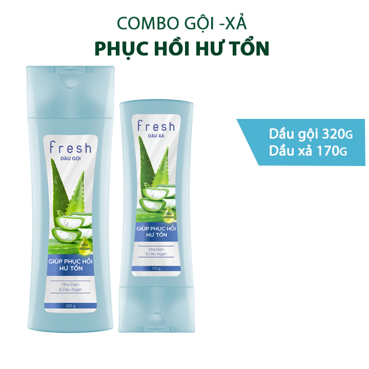 Bộ đôi gội xả Fresh Phục hồi hư tổn chiết xuất Nha đam 320g + 170g