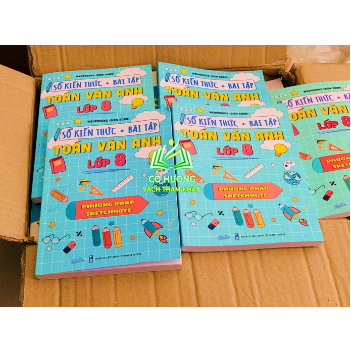 Sách - Sổ Tay SKETCHNOTE Toán Văn Anh Lớp 8, Kiến Thức Và Bài Tập Lớp 8