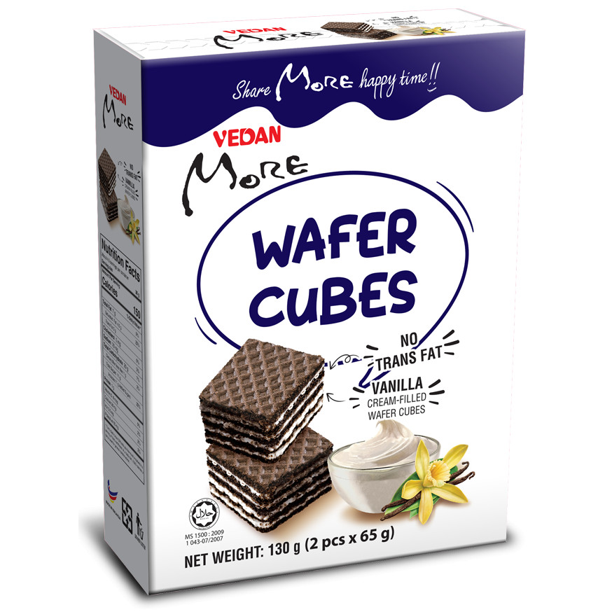 Bánh xốp Wafer Cubes hương Vani Vedan More 130g