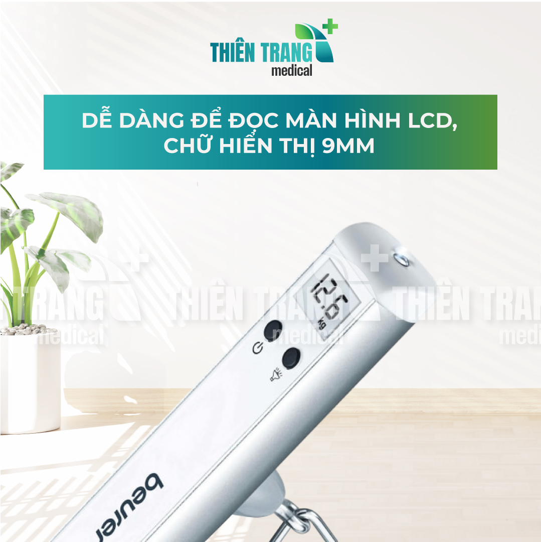 Cân hành lý Beurer, cân đi chợ điện tử, có đèn LS10 Thiên Trang Medical