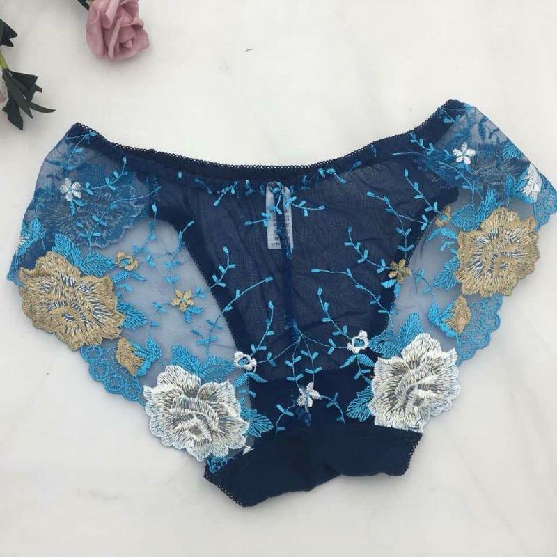 10 quần lót ren thêu hoa đáy quần cotton kháng khuẩn cao cấp