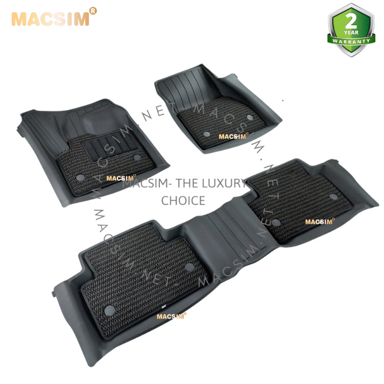 Thảm lót sàn 2 lớp xe ô tô LANDROVER EVOQUE 2020-2022 Nhãn hiệu Macsim 3W chất liệu nhựa TPE đúc khuôn cao cấp - màu đen