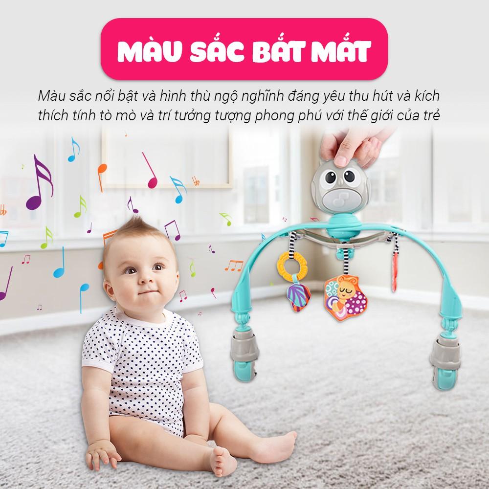 Đồ chơi treo nôi cũi, xe đẩy nhạc trắng ru ngủ, chiếu đèn cú mèo xinh xắn WINFUN 0865 - kích thích phát triển thị giác - BPA free