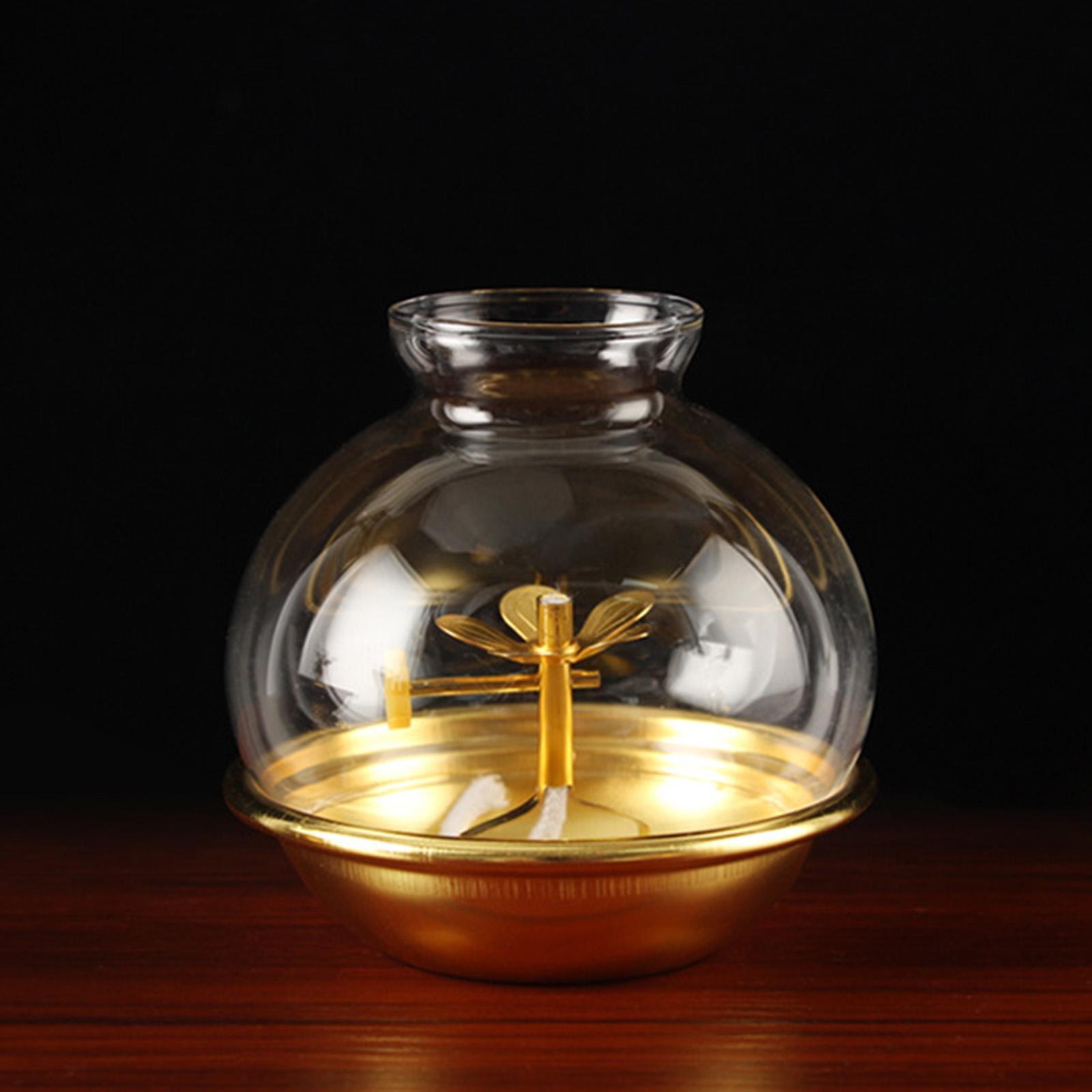 Ghee Lamp Holder, Tea Light Holder, Buddhist Altar Supplies, Alloy Tibetan Butter Lamp Holder, Candle Holder for Home Tabletop, Living Room Decor