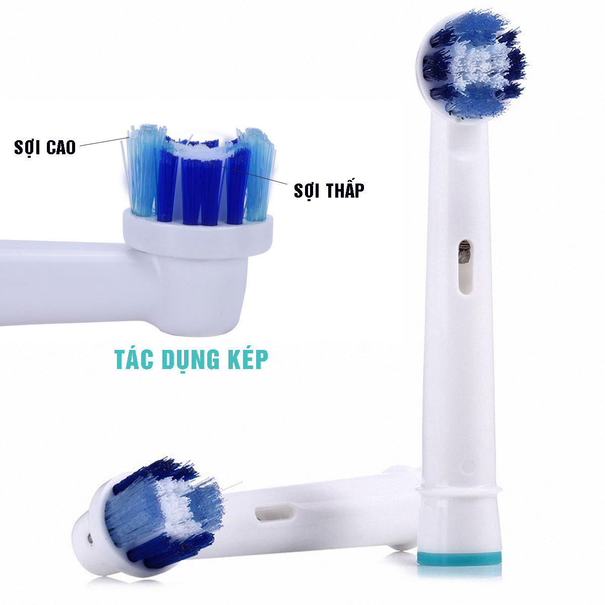 Cho máy Oral B Braun, bộ 4 Đầu Bàn Chải đánh răng điện thay thế MIHOCO EB20-P New , làm sạch mảng bám, chăm sóc nướu