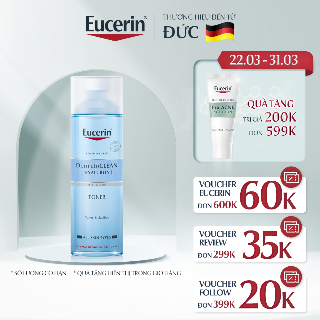 Nước cân bằng cho da nhạy cảm Eucerin DermatoCLEAN Toner 200ml