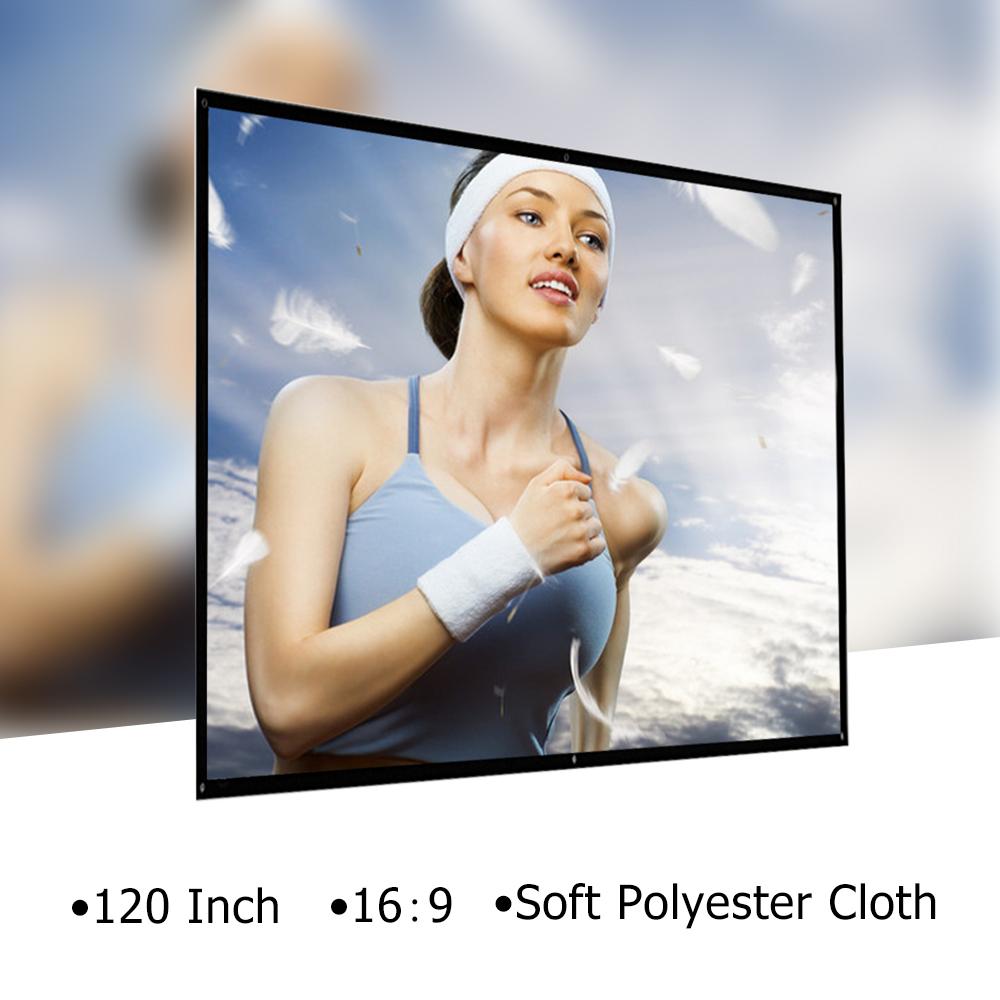 Màn hình máy chiếu 120 inch  di động có thể gập lại HD 16: 9 phía trước chống nhăn