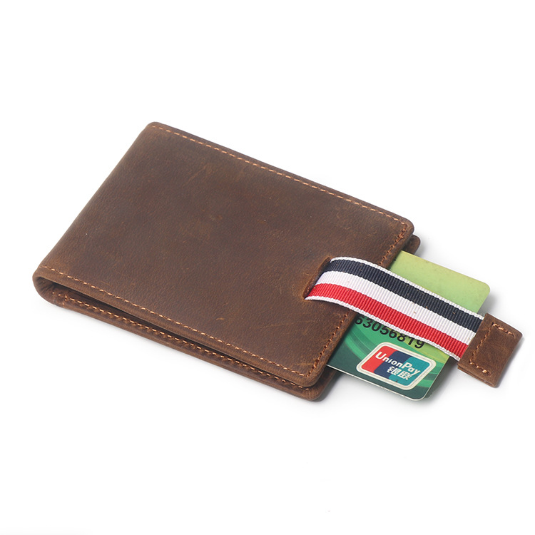 Ví da nam mini kẹp tiền bỏ túi D10 – Money clip wallet