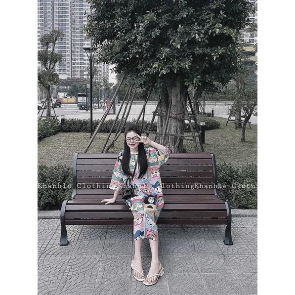Đầm midi suông hoạt hình dễ thương Quảng Châu