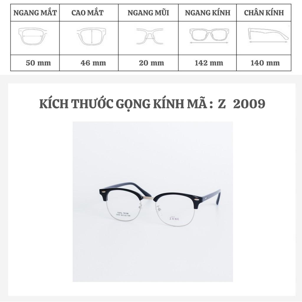 – Gọng kính cận nam, Mắt kính nam CLUBMASTER, kính mắt vuông Z2009