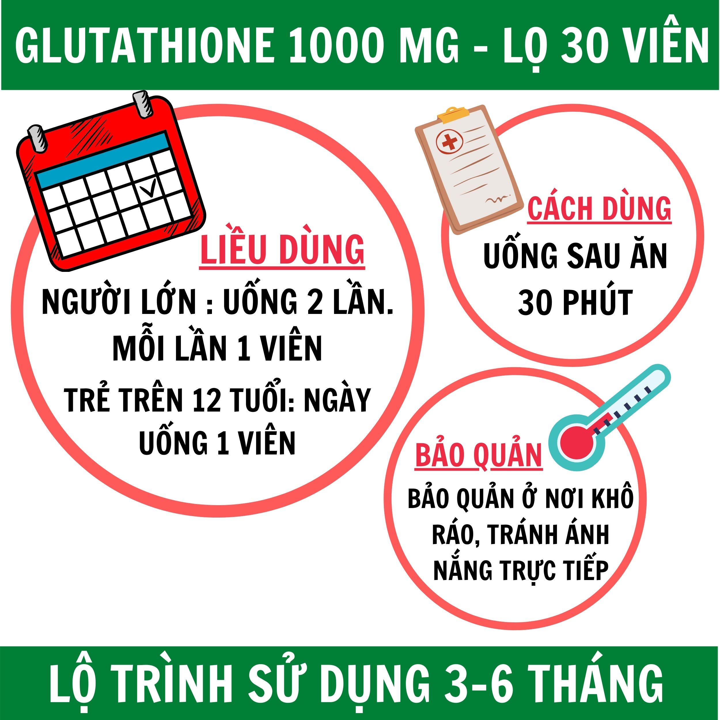 GLUTATHIONE 1000 SUPPER WHITE - Làm Đẹp Da, Làm Trắng Da, Giảm Sạm Da, Giảm Nám Da, Giúp Da Sáng Mịn, Hỗ Trợ Chống Oxy Hóa Hiệu Quả ( Hộp 30 viên)