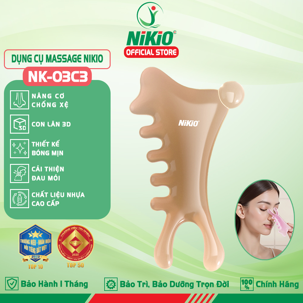 Dụng cụ massage chải cơ, ấn huyệt đa năng Nikio NK-03C3 – giải pháp thư giãn và làm đẹp toàn diện
