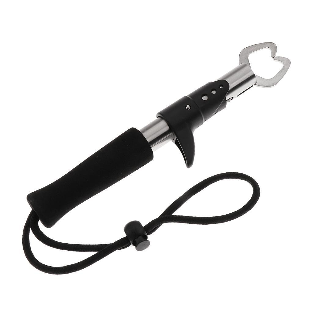 Portable Fish Lip Grabber Gripper Grip Tool Fish Holder with Lanyard Black
