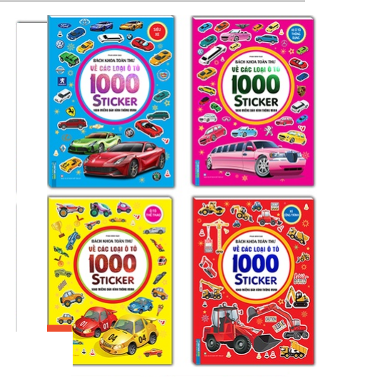 Combo bách khoa toàn thư về các loại ô tô - 1000 miếng dán hình thông minh
