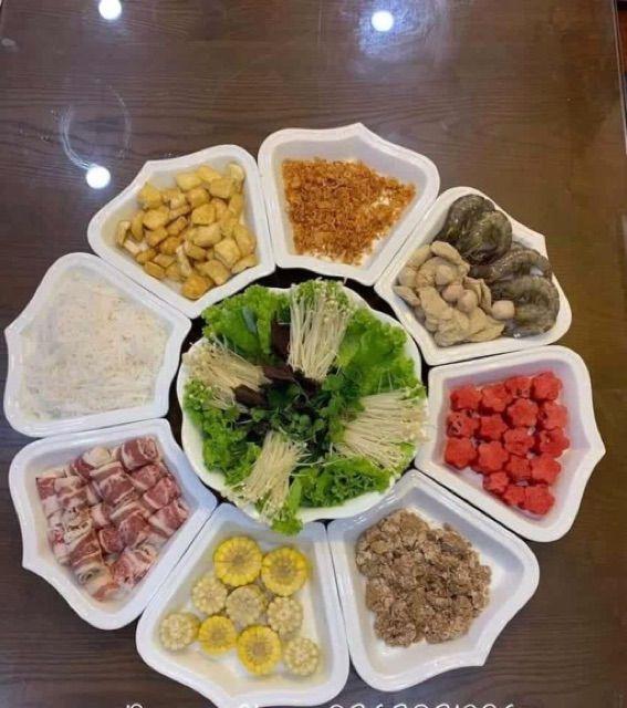 Bộ đĩa hoa mặt trời sứ trắng Bát Tràng