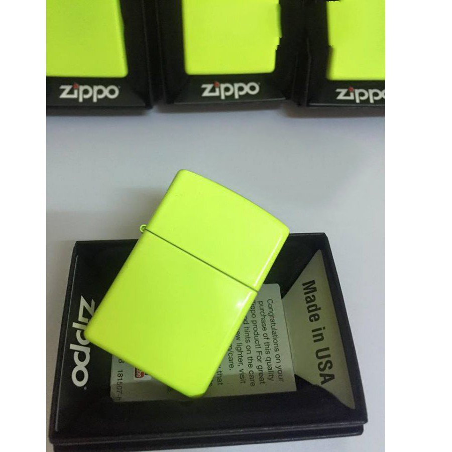 Bật lửa Zippo 28887 –Bật lửa Zippo Neon Yellow Matte