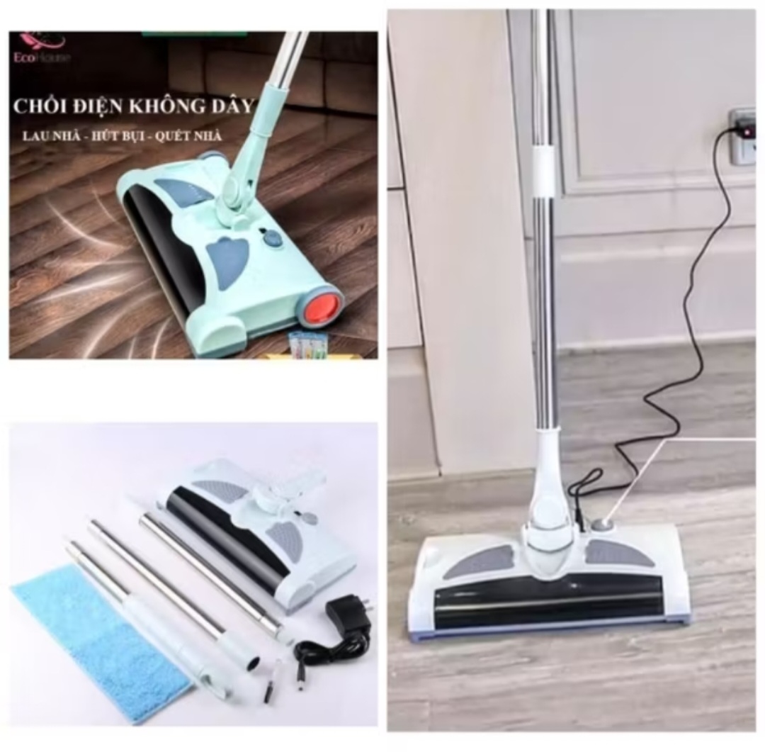 1 CÂY CHỔI ĐIỆN LAU NHÀ HÚT BỤI ĐA CHỨC NĂNG THUẬN TIỆN CHO MỌI GIA ĐÌNH