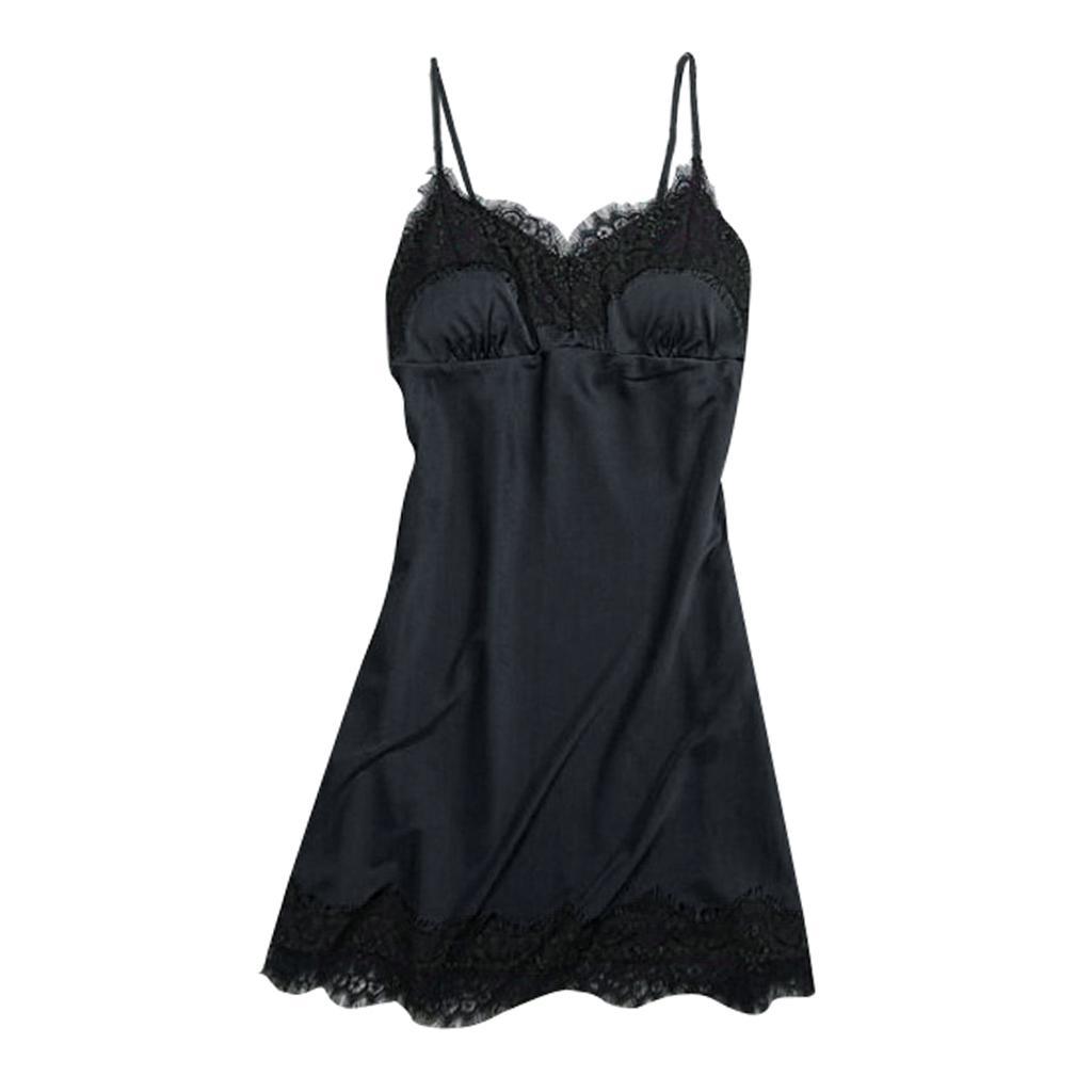 2pcs Sexy Night Dress Nightgown Sleepwear Pajama W/ Chest Pads For Women XL