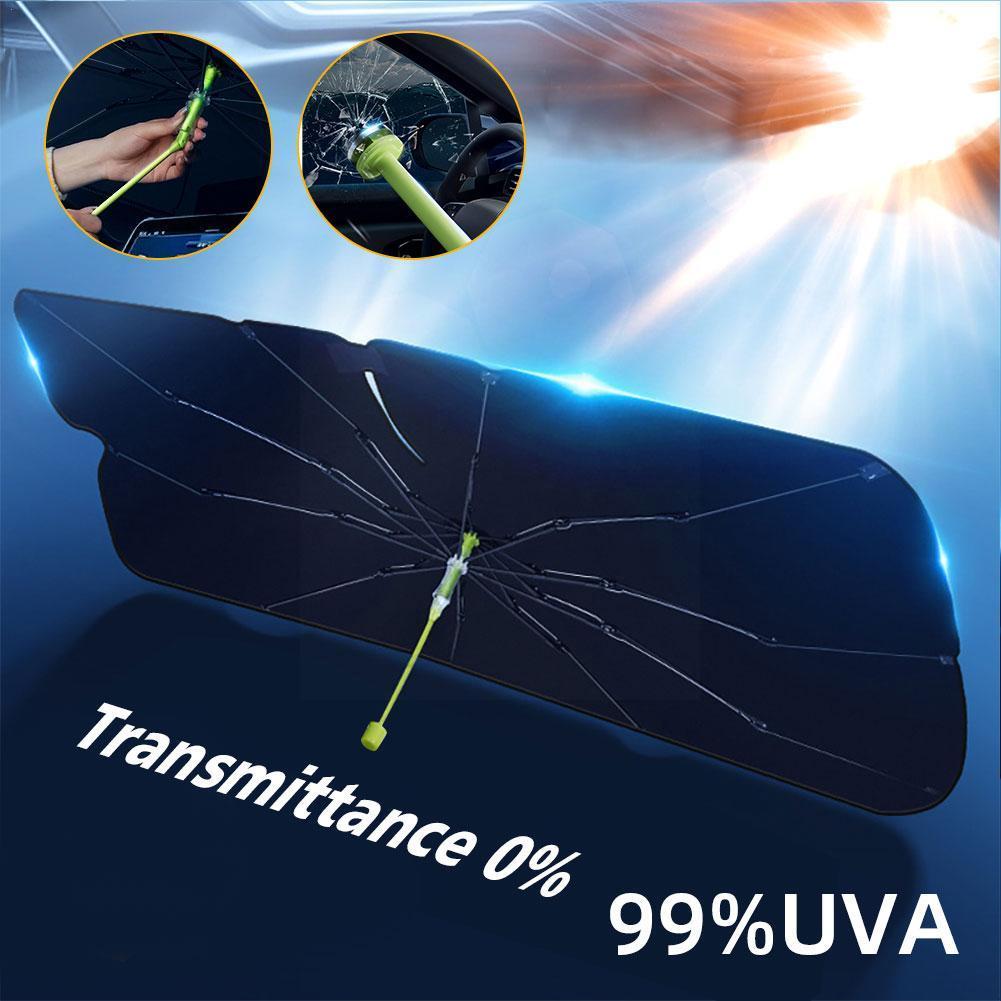 Ô Dù Chống Nóng Kính Lái 10 Khung Xương Chắc Chắn tích hợp phá kính khẩn cấp Ô Tô EUProtect cao cấp UPF50+ 99.9%U
