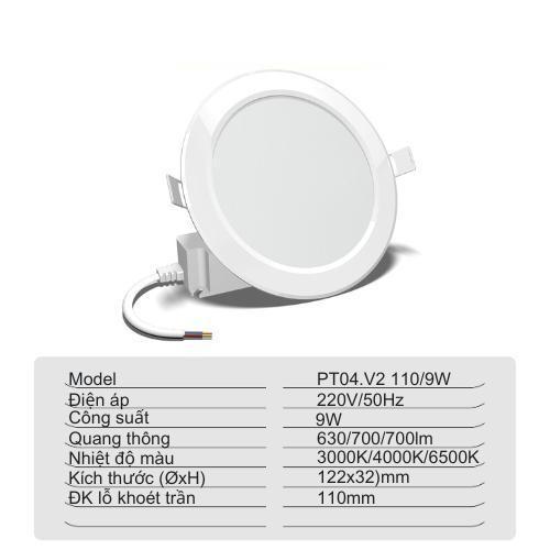 Đèn LED Panel Rạng Đông PT04.V2 90/7W 3000K-6500K cho cuộc sống tiện nghi