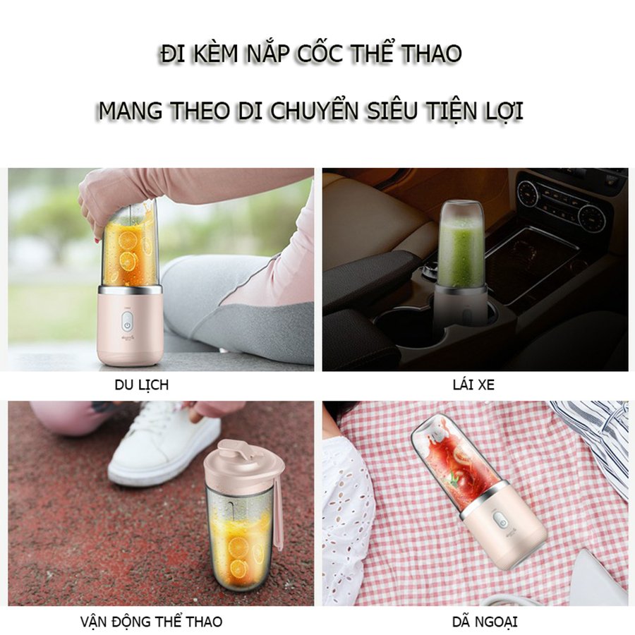 Máy Xay Sinh Tố Không Dây Deerma - Chất Liệu Nhựa Cao Cấp. An Toàn Cho Sức Khỏe - Pin Lithium Mạnh Mẽ, Bền Bỉ - Hàng Cao Cấp - Chính Hãng