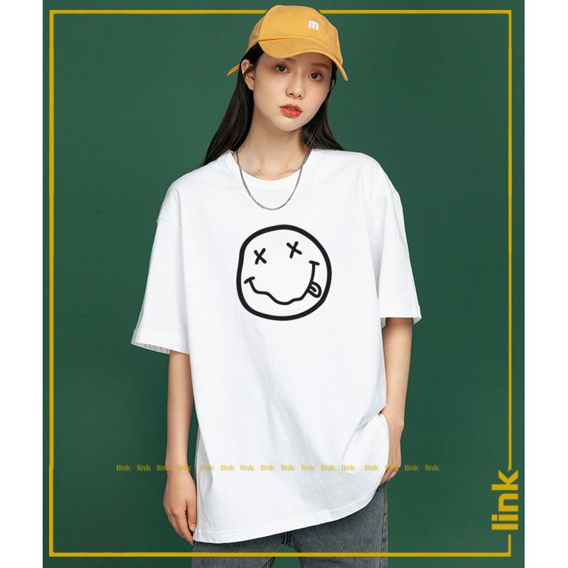 Áo phông mặt NIRVANA đáng yêu tay lỡ unisex