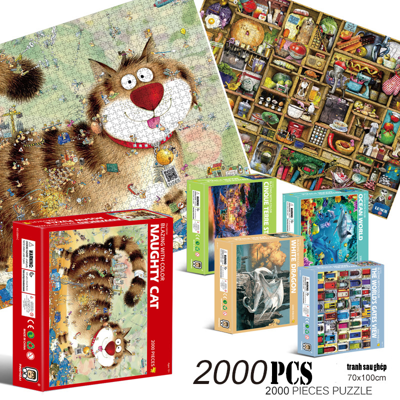 Bộ Tranh Ghép Xếp Hình 2000 Pcs Jigsaw Puzzle(70*100cm) Bản Cao Cấp Tổng Hợp Những Mẫu Hot Nhất