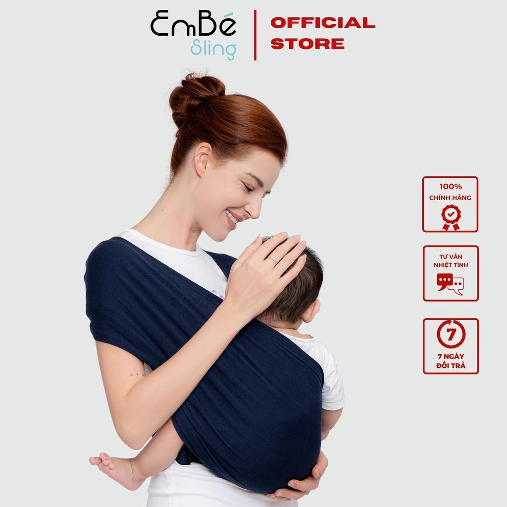 Địu Vải EmBé Sling Dòng Flex Và Flex Plus Màu Navy Cho Bé Từ 0 Đến 24 Tháng Tuổi