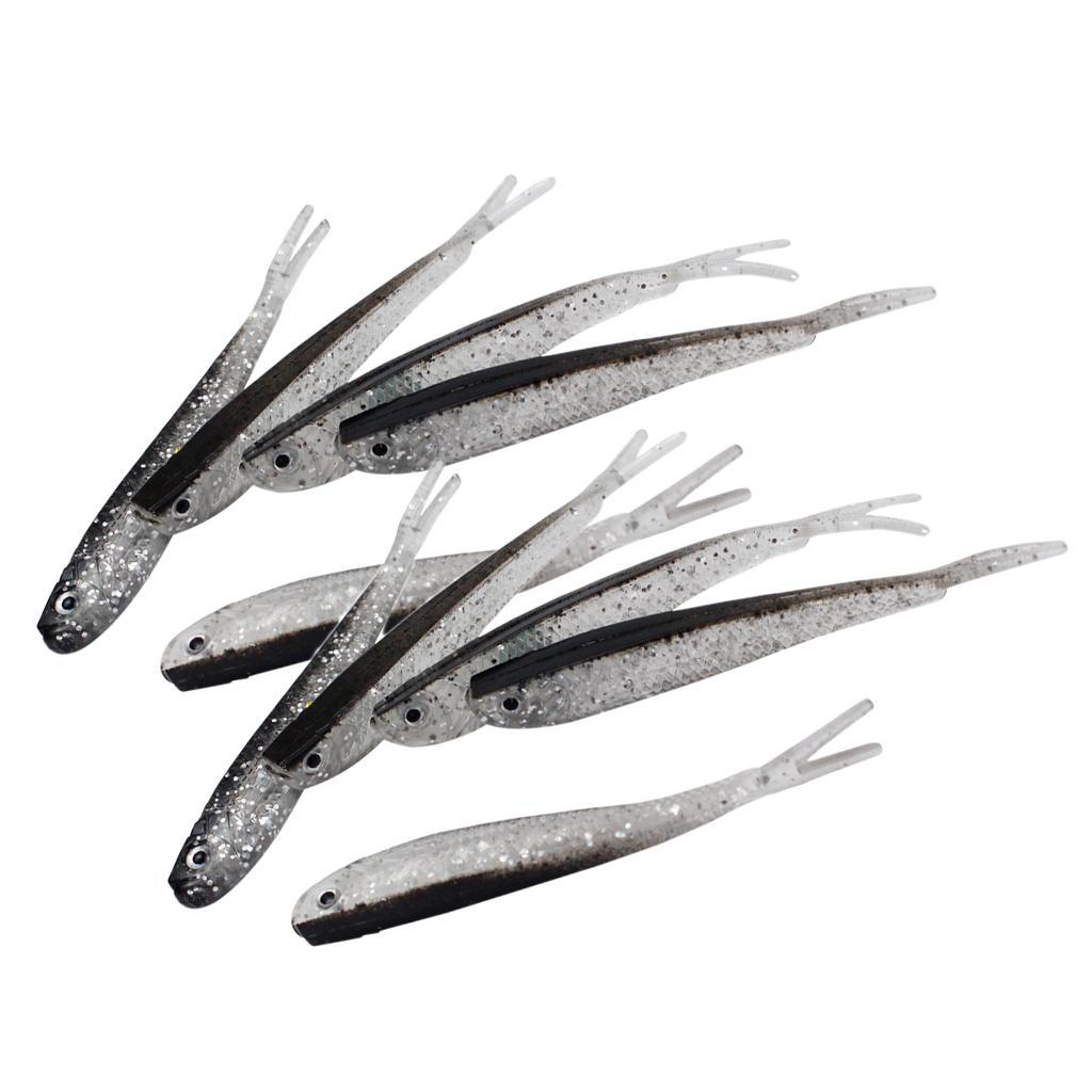 10 Pieces Artificial Soft Fishing  Baits Lifelike Fish Swimbaits 7.5cm