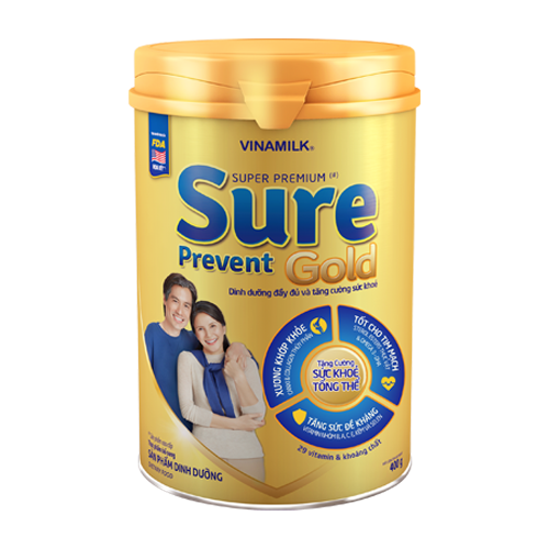 Bộ 3 Lon Sữa bột Vinamilk Sure Prevent Lon 400g