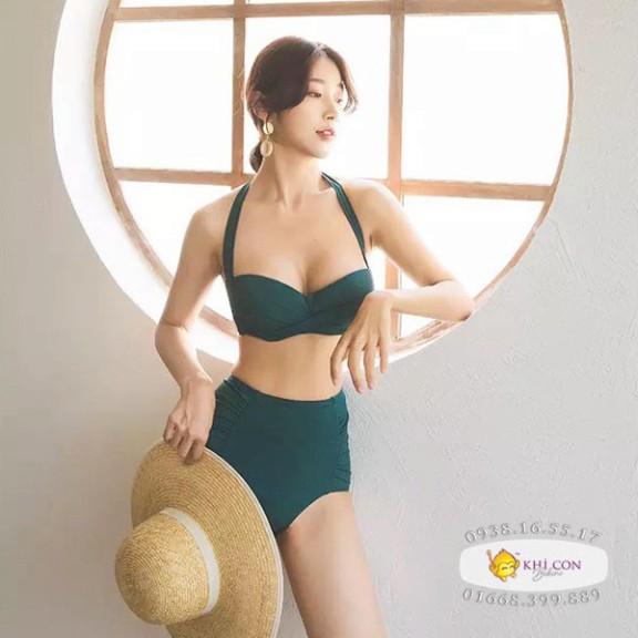 Bikini, đồ bơi 2 mảnh áo crop dây dày mix quần nhún lưng cao 2