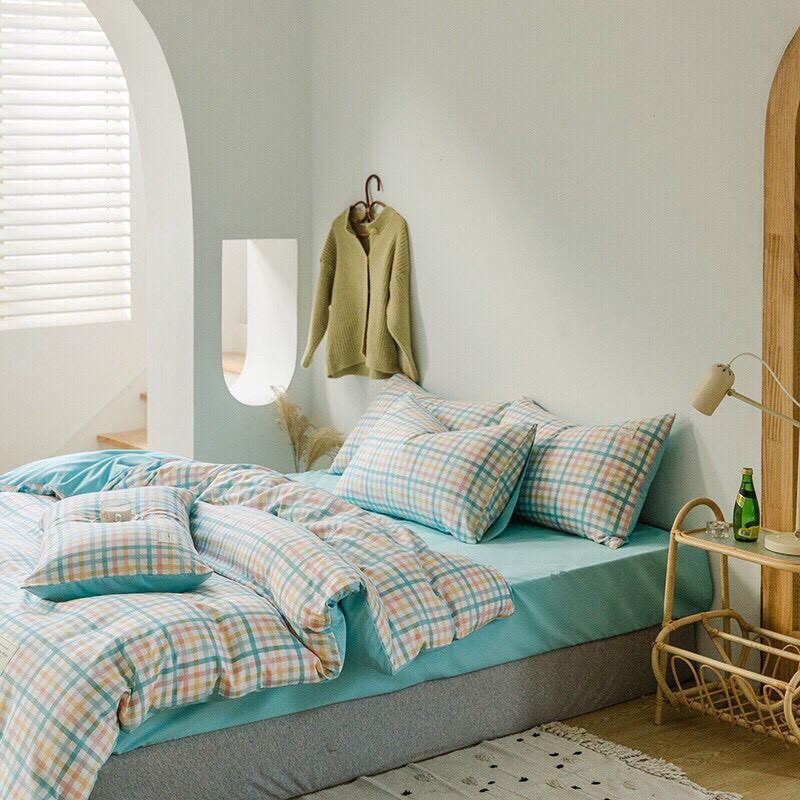 Bộ cotton TC sọc caro 4 món