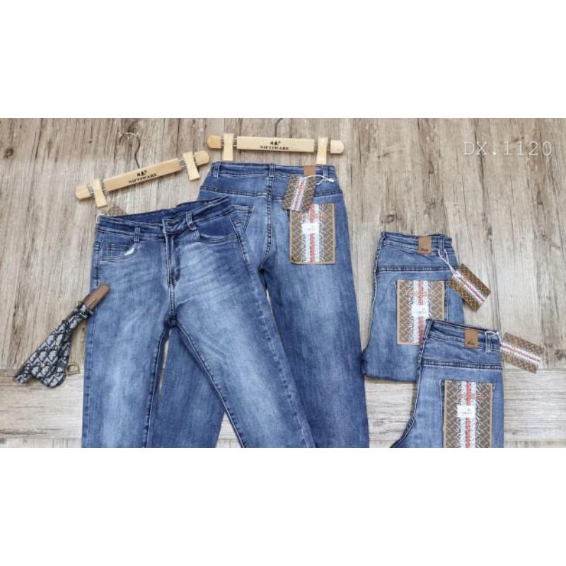 Quần Jeans Nữ Skinny Xanh Trơn Cao Lưng