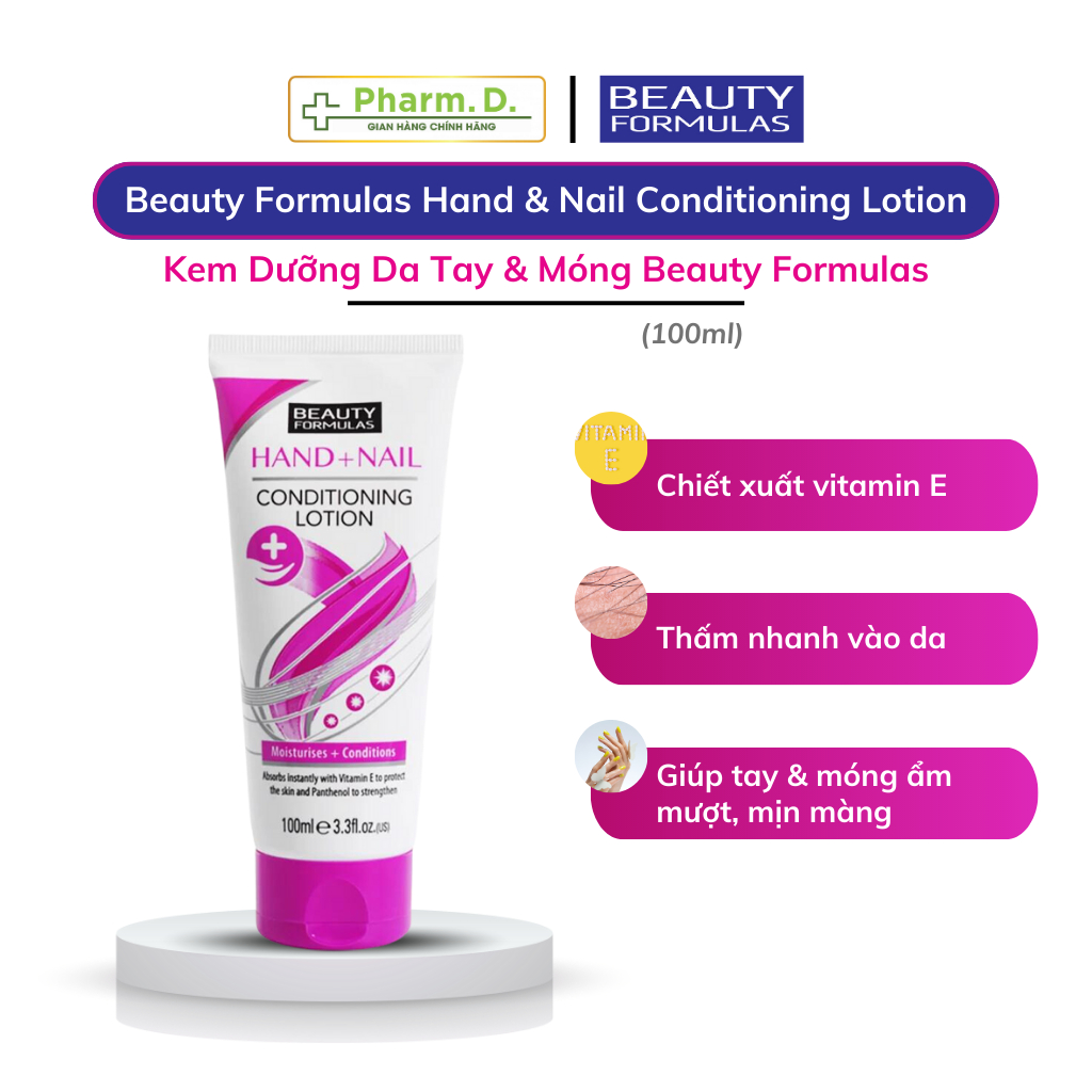 Kem Dưỡng Da Tay Và Móng Beauty Formulas Giúp Làm Mềm Mịn Da Tay, Dưỡng Móng Chắc Khỏe