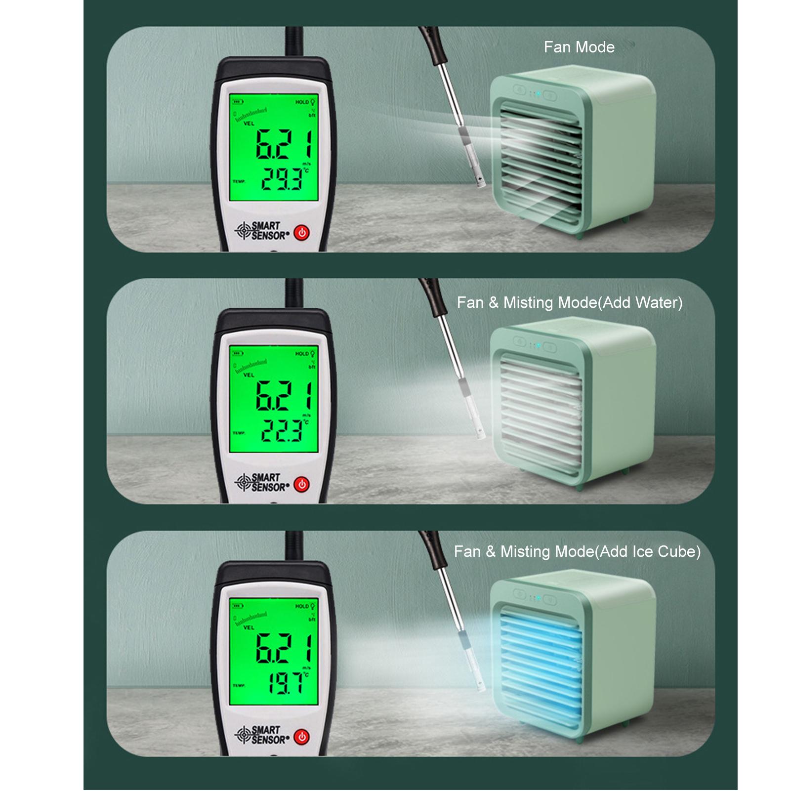 Quạt phun sương làm mát không khí để bàn cho cá nhân, gia đình - thiết kế nhỏ gọn, sạc USB, làm mát 3 tốc độ, êm ái