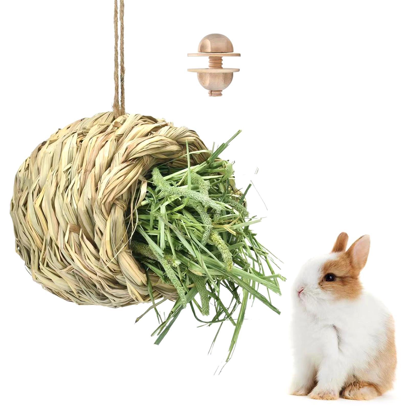 Hanging Straw Cage Bed Hideaway Hut Rabbit for Hedgehog Bunny