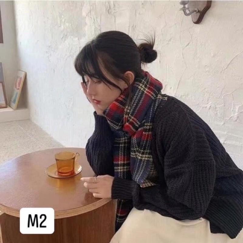 KHĂN QUẢNG CỔ NỮ , KHĂN CHOẢNG CỔ NAM, KHĂN ĐÔI KHĂN LEN QUÀNG CỔ NAM NỮ QUÀ TẶNG MỀM MỊN NHẸ ẤM - CARO ĐỎ