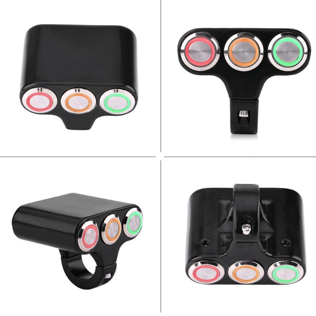 Motorcycle Handlebar Mount Switch & Engine Stop Kill Switch Lanyard For ATV