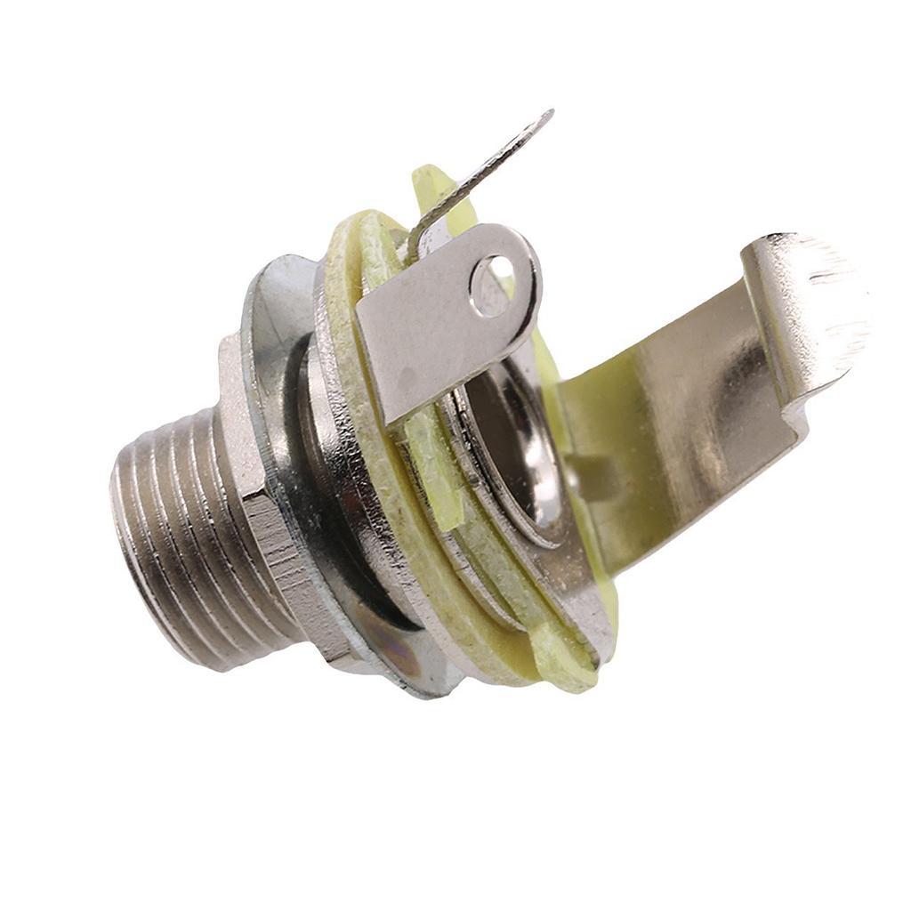 10pcs Chrome 1/4" 6.35mm Electric Guitar Bass Mono Jack Socket Guitar Parts