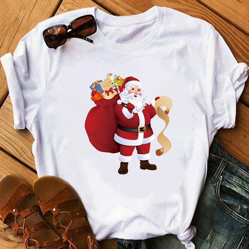 Áo thun nam nữ in hình giáng sinh vui vẻ from rộng cổ tròn cá tính- Quà tặng Noel