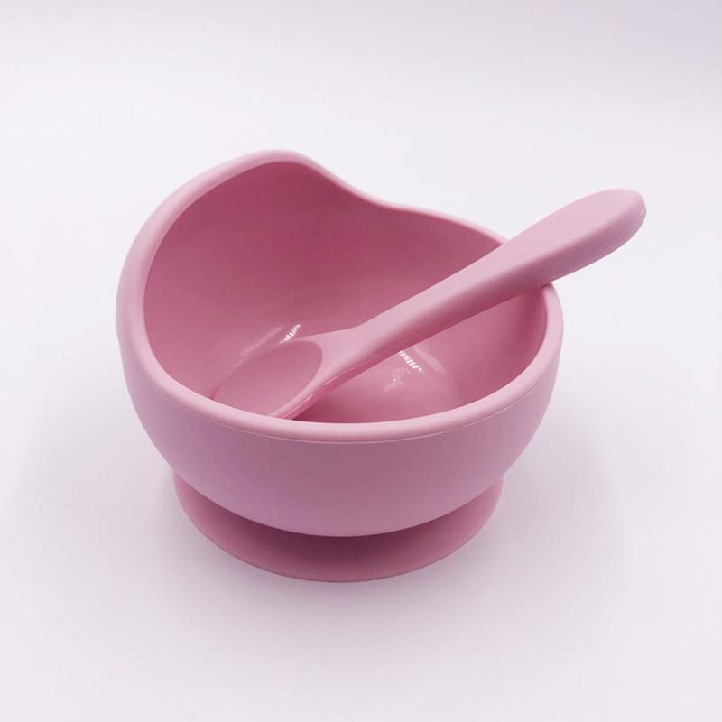 1 Bộ Núm Silicone Mềm Cho Ăn Bát Bộ Thực Phẩm Bộ Đồ Ăn Kẹo Màu Trẻ Em Món Ăn Không Trơn Trượt Cho Bé Đồ Ăn Cho Bé huấn Luyện Bát