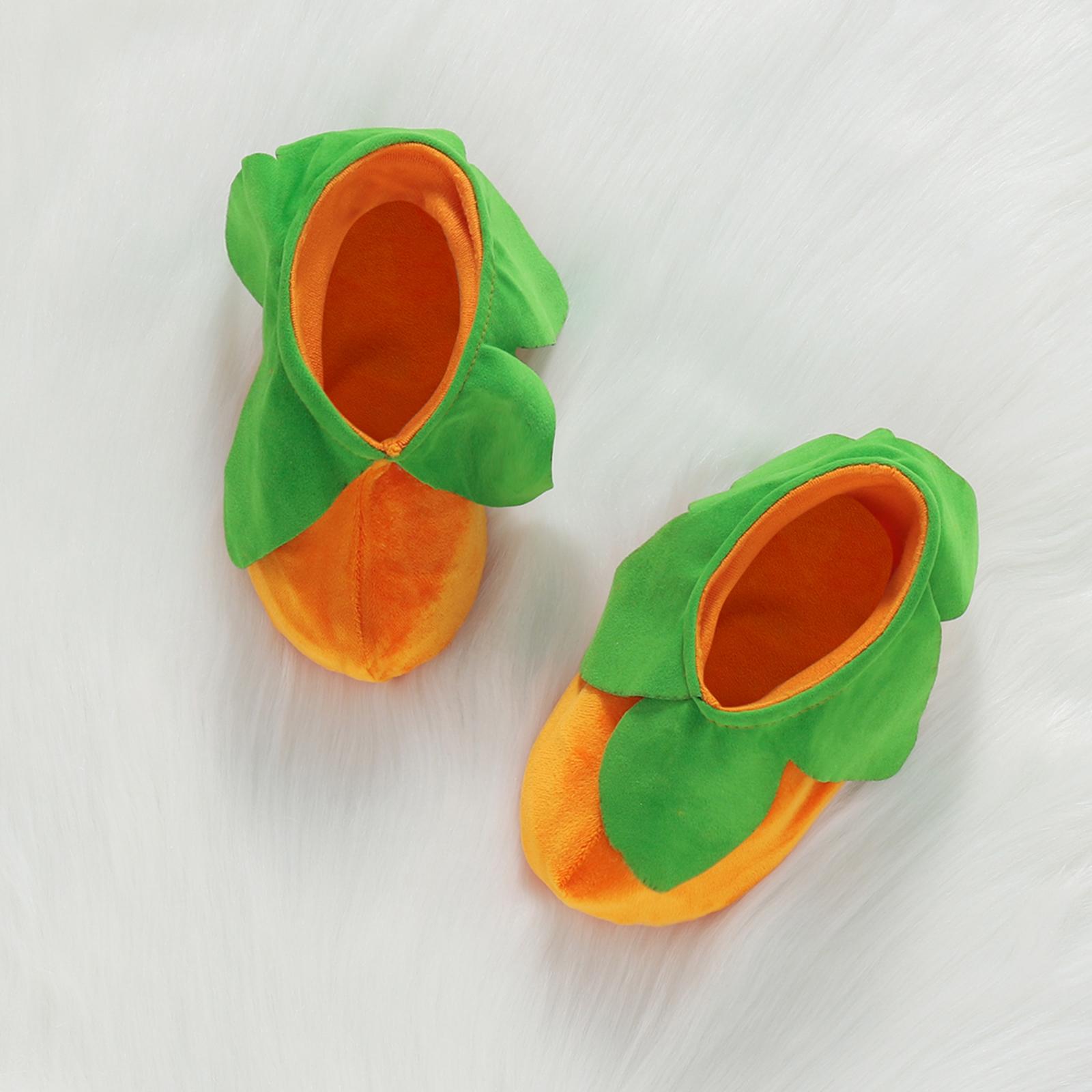 Ma & Bé 0-24M Sơ Sinh Trẻ Sơ Sinh Bé Trai Gái Trang Phục Hóa Trang Halloween Bí Ngô Bé Romper Áo Liền Quần Nhung Liền Mũ giày Trang Phục Quần Áo DD40