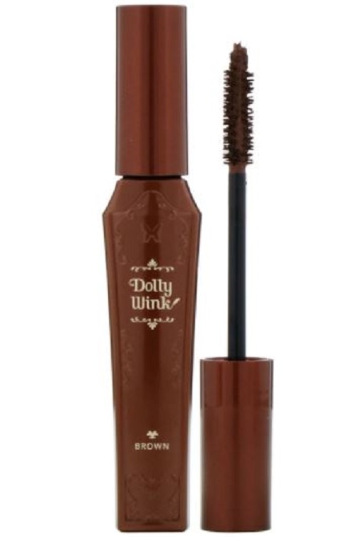 Mascara Chuốt Dài Và Dày Mi, Dưỡng Mi Màu Nâu Nhật Bản Koji Dolly Wink Long &amp; Volume Mascara Brown, Chống Mồ Hôi, Không Bị Vón Cục