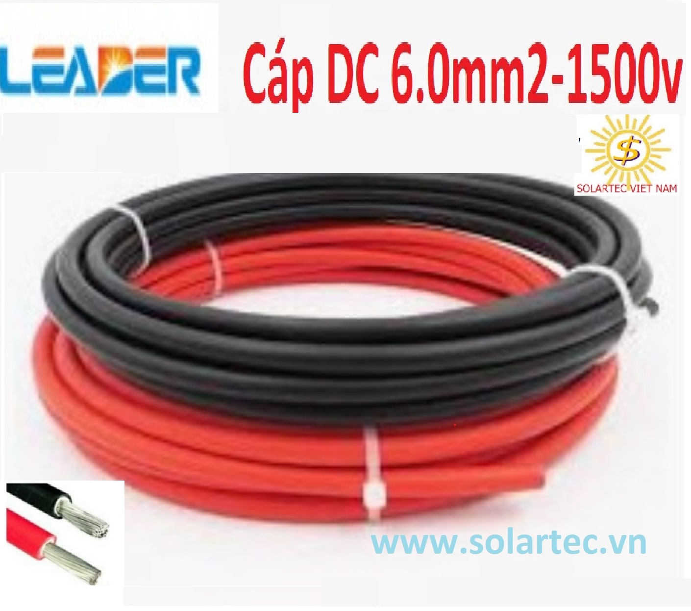 Dây điện DC leader 6mm2 Chuyên dùng cho năng lượng mặt trời